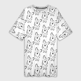 Платье-футболка 3D с принтом Корги (принт) ,  |  | вельш | животные | корги | лапки | малыш | милота | мимими | мордочка | овчарка | орнамент | паттерн | пес | песик | порода | принт | собака | собачка | собачникам | собачники | уши | фауна | щенок