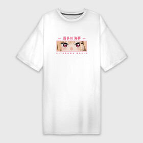 Платье-футболка хлопок с принтом Марин Китагава глаза ,  |  | marin kitagawa | sono bisque doll | любовь с иголочки | марин китагава | фарфоровая кукла