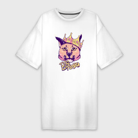 Платье-футболка хлопок с принтом Da big floppa rapper ,  |  | big floppa | cat | da big floppa | flop | гоша | гоша rapper | король флопа | котик | шлёпа