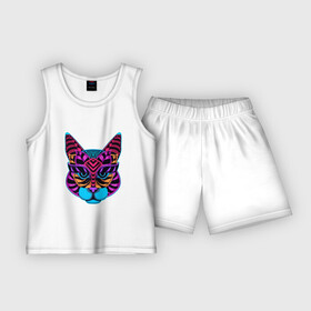 Детская пижама с шортами хлопок с принтом Кот гипноз ,  |  | cat | гипноз | гипнокот | киса | киска | китюлька | кот | котик