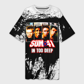 Платье-футболка 3D с принтом In Too Deep  Sum 41 ,  |  | deryck whibley | sum 41 | группа | дерик уибли | музыка | панк | панк рок | песни | рок | рок группа | сам 41 | сам фоти уан | сам фоти уансам | сам41 | сум 41 | сум41