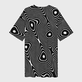 Платье-футболка 3D с принтом Чёрно белая стилизованная поверхность воды  Wave pattern ,  |  | abstraction | fashion | pattern | raster | water | waves | абстракция | вода | волны | мода | паттерн | растр