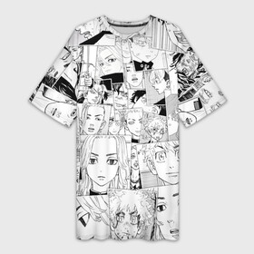 Платье-футболка 3D с принтом Tokyo Revengers паттерн ,  |  | anime | chifuyu matsuno | manjirou sano | naoto tachibana | rindou haitani | tokyo revengers | аниме | анимэ | мандзиро сано | наото татибана | ран х | риндо хайтани | тифую мацуно | токийские мстители | чифую мацуно