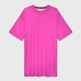 Платье-футболка 3D с принтом Яркий розовый из фильма Барби ,  |  | Тематика изображения на принте: костюм из фильма барби | розовый цвет | фильм барби | яркий розовый | ярко розовый цвет