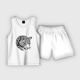 Детская пижама с шортами хлопок с принтом POSING JAGUAR ,  |  | animal | charming | jaguar | jungle | predator | wild | джунгли | дикий | животное | очаровательный | хищник | ягуар