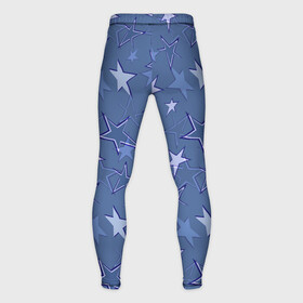 Мужские тайтсы 3D с принтом Gray Blue Star Pattern ,  |  | gray blue | pattern | star | звездный узор | звезды | серый | синий