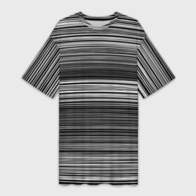 Платье-футболка 3D с принтом Black and white thin stripes Тонкие полосы ,  |  | black and white | stripes | thin stripes | полосатый узор | серый | тонкие полосы | черно белый