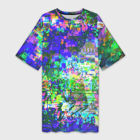 Платье-футболка 3D с принтом Красочный авангардный глитч  Экспрессия ,  |  | abstraction | expression | fashion | glitch | neon | pattern | vanguard | абстракция | авангард | глитч | мода | неон | паттерн | экспрессия