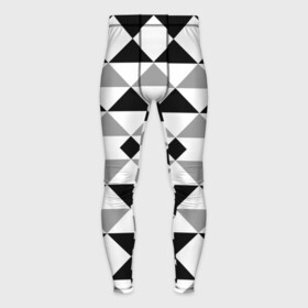 Мужские тайтсы 3D с принтом Черно белый геометрический узор треугольники ,  |  | Тематика изображения на принте: geometric pattern | geometric shapes | геометрические фигуры | геометрический узор | треугольники | черно белый