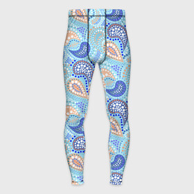 Мужские тайтсы 3D с принтом Турецкий огурец Turkish cucumber blue pattern ,  |  | blue background | blue pattern | turkish cucumber | в горошек | модный узор | турецкий огурец