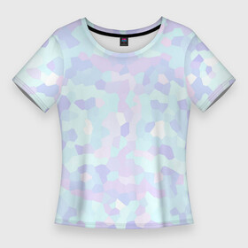 Женская футболка 3D Slim с принтом Абстрактный камуфляж в пастельных цветах ,  |  | абстракция | геометрия | камуфляж | пастельные цвета | розовый | сиревый | узор
