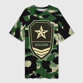Платье-футболка 3D с принтом Солдат удачи ,  |  | army | us army | америка | армия | военный | воин | война | зеленый | камуфляж | маскировка | пятнистый | разведка | солдат | спецназ | сша | хаки