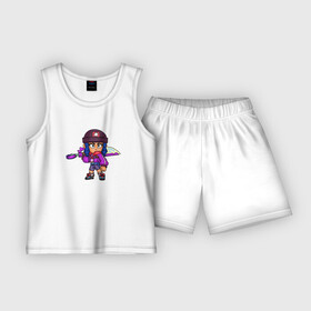 Детская пижама с шортами хлопок с принтом Bibi  Brawl Stars ,  |  | bibi | brawl stars | game | биби | бравел старс | игры | персонажи