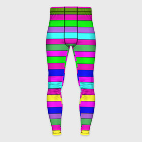 Мужские тайтсы 3D с принтом Multicolored neon bright stripes ,  |  | bright stripes | multicolored | neon | stripes | неоновые полосы | полосатый узор | яркие полосы