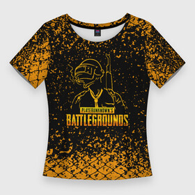 Женская футболка 3D Slim с принтом PlayerUnknown s Battlegrounds  брызги ,  |  | announ | battle | battleground | battlegrounds | game | games | lite | logo | mobile | player | playerunknown | pubg | royale | анноун | батл | батлграунд | згип | игра | игры | лайт | лого | логотип | логотипы | мобайл | онлайн | пабг | плеер |