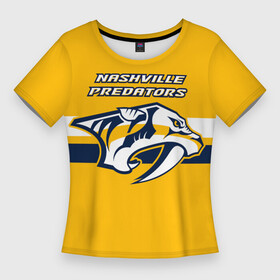 Женская футболка 3D Slim с принтом Нэшвилл Предаторз Форма ,  |  | nashville predators | nhl | нхл | нэшвилл предаторз | хоккей