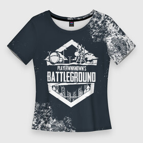 Женская футболка 3D Slim с принтом PUBG  playerunknown battlegrounds ,  |  | announ | battle | battleground | battlegrounds | game | games | lite | logo | mobile | player | playerunknown | pubg | royale | анноун | батл | батлграунд | згип | игра | игры | лайт | лого | логотип | логотипы | мобайл | онлайн | пабг | плеер |