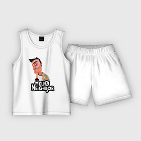 Детская пижама с шортами хлопок с принтом Hello Neighbor  Привет сосед Ник Рот ,  |  | Тематика изображения на принте: hello neighbor | видеоигра | игра | ник рот | привет сосед | сосед | теодор питерсон
