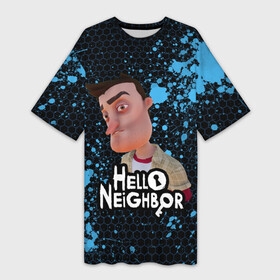 Платье-футболка 3D с принтом Hello Neighbor  Привет сосед  Ник Рот ,  |  | hello neighbor | видеоигра | игра | ник рот | привет сосед | сосед | теодор питерсон