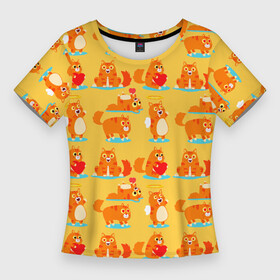 Женская футболка 3D Slim с принтом NAUGHTY PLAYFUL KITTENS ,  |  | childrens pictures | funny | pets | детские картинки | домашние животные | забавные | котята