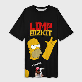 Платье-футболка 3D с принтом Limp Bizkit Симпсоны ,  |  | bizkit | gomer | homer | limp | limp bizkit | music | rock | simpson | simpsons | бизкиты | гомер | лимп бизкит | лимпы | липкие письки | музыка | рок | рокер | симпсон | симпсоны