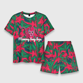 Мужской костюм с шортами 3D с принтом Mommy long legs Poppy playtime ,  |  | mommy long legs | зеленый | компьютерная игра | красный | мамочка длинные ноги | пк игры | поппи плей тайм