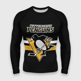 Мужской рашгард 3D с принтом Питтсбург Пингвинз форма ,  |  | nhl | pittsburgh penguins | нхл | питтсбург пингвинз | хоккей