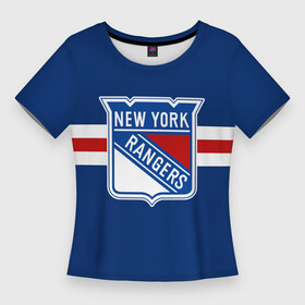 Женская футболка 3D Slim с принтом Нью Йорк Рейнджерс форма ,  |  | new york rangers | nhl | нхл | нью йорк рейнджерс | хоккей