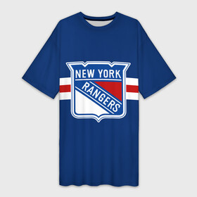Платье-футболка 3D с принтом Нью Йорк Рейнджерс форма ,  |  | new york rangers | nhl | нхл | нью йорк рейнджерс | хоккей