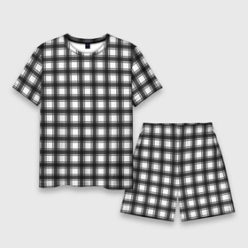 Мужской костюм с шортами 3D с принтом Black and white trendy checkered pattern ,  |  | black and white | checkered pattern | trendy | в клетку | геометрический узор | клетчатый узор | модный | черно белая клетка