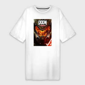 Платье-футболка хлопок с принтом Doom eternal  poster ,  |  | demon | doom | doom slayer | eternal | helmet | видео игра | демон | дум | дум гай | морской пехотинец | палач рока | шлем | шутер | этернал
