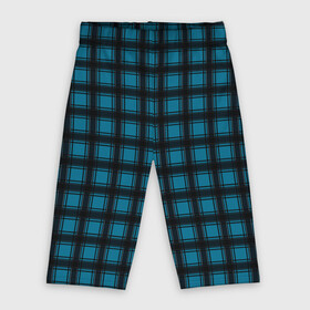 Велосипедки 3D с принтом Black and blue plaid ,  |  | black and blue | plaid | plaid pattern | клетка | клетчатый узор | синий | черный | шотландка