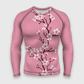 Мужской рашгард 3D с принтом Нежность сакуры ,  |  | вишневый цвет | красота | нежность | сакура | цветок | япония