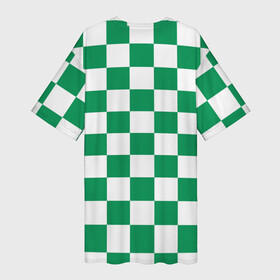 Платье-футболка 3D с принтом ФК Ахмат на фоне бело зеленой формы в квадрат ,  |  | 1958 | ахмат | ахмат сила | грозный | квадрат | сила | фк ахмат | форма | футбол | чечня