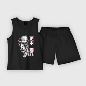 Детская пижама с шортами хлопок с принтом Кэмпати Дзараки ,  |  | anime bleach | bankai | bleach | kenpachi | zaraki | аниме блич | банкай | блич | дзараки | зараки | кенпачи | кэмпати