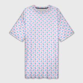 Платье-футболка 3D с принтом Голубые и розовые кирпичики ,  |  | абстрактные | геометрия | классика | классические | нейтральные | спокойные | узор | узоры