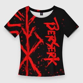 Женская футболка 3D Slim с принтом БЕРСЕРК : Паттерн  клеймо жертвы ,  |  | anime | anime berserk | berserk | knight | manga | аниме | аниме берсерк | берсерк | брызги | к | манга | рыцарь