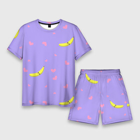 Мужской костюм с шортами 3D с принтом Малыш банан ,  |  | Тематика изображения на принте: банан | бананчик | дети | желтый | малыш | милаш | милое | розовый | сердечки | сердце | сиреневый
