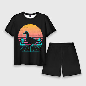 Мужской костюм с шортами 3D с принтом Ретро утка ,  |  | 80 | 90 | duck | mesh | night | palm trees | retro | sunset | закат | ночь | пальмы | ретро | сансет | сетка | утка