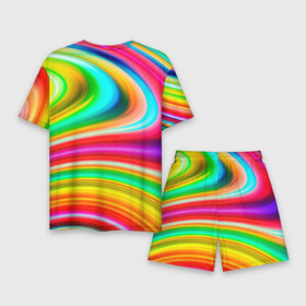 Мужской костюм с шортами 3D с принтом Rainbow colors ,  |  | blue | bright | color | green | orange | pastel | pattern | pink | purple | rainbow | red | summer | yellow | желтый | зеленый | красный | летний | оранжевый | пастельный | радуга | розовый | синий | узор | фиолетовый | цветной | яркий