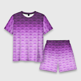 Мужской костюм с шортами 3D с принтом Фиолетово розовый геометрический узор Градиент ,  |  | геометрический узор | градиент | розовый | сиреневый градиент | фиолетовый