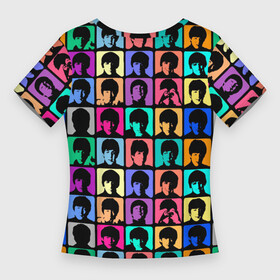 Женская футболка 3D Slim с принтом Legendary popular music group ,  |  | 60 е | 60s | band | george harrison | john lennon | music | paul mccartney | retro | ringo starr | song | vintage | yellow | битлз | винтаж | группа | джон леннон | джордж харрисон | желтый | классика | музыка | песня | пол маккартни | ретро | 