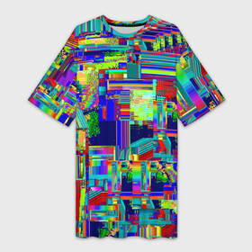 Платье-футболка 3D с принтом Vanguard fractal pattern ,  |  | abstraction | fashion | fractal | glitch | pattern | vanguard | абстракция | авангард | глитч | мода | паттерн | фрактал
