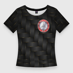 Женская футболка 3D Slim с принтом Мерседес Элита ,  |  | абстракция | автомобильные | машины | мерседес | полосы