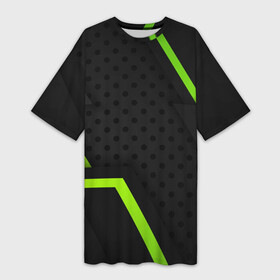 Платье-футболка 3D с принтом BLACK GREEN GEOMETRY ,  |  | абстрактные | классика | классические | нейтральные | спокойные | узор | узоры