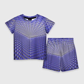 Детский костюм с шортами 3D с принтом Неоновые кубы  оптическая иллюзия ,  |  | Тематика изображения на принте: 3d | 3д | куб | кубы | неон | неоновая | неоновые | неоновый | оптическая иллюзия