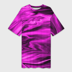 Платье-футболка 3D с принтом Розово пурпурный закат ,  |  | абстрактный узор | малиновый | мрамор | мраморный узор | пурпурный | пятна | разводы | размытый фон