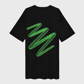 Платье-футболка 3D с принтом Неон: Японский иероглиф Удача ,  |  | зеленый | иероглиф | неон | светящийся | символ | удача | япония