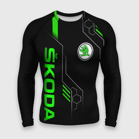 Мужской рашгард 3D с принтом SKODA  БРОНЯ БУДУЩЕГО ,  |  | a5 | a7 | auto | logo | moto | octavia | rapid | skoda | symbol | авто | автомобиль | броня | гонки | знак | лого | логотип | логотипы | марка | машина | мото | октавия | рапид | символ | символы | соты | шкода