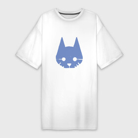 Платье-футболка хлопок с принтом Stray Blue ,  |  | cat | game | stray | бродяга | видеоигра | животные | игра | квест | кот | кошка | стрэй